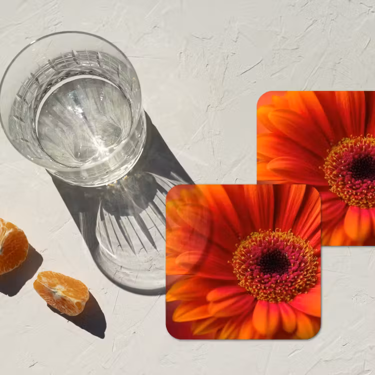 Onderzetter - Oranje - Gerbera - Intens — 3