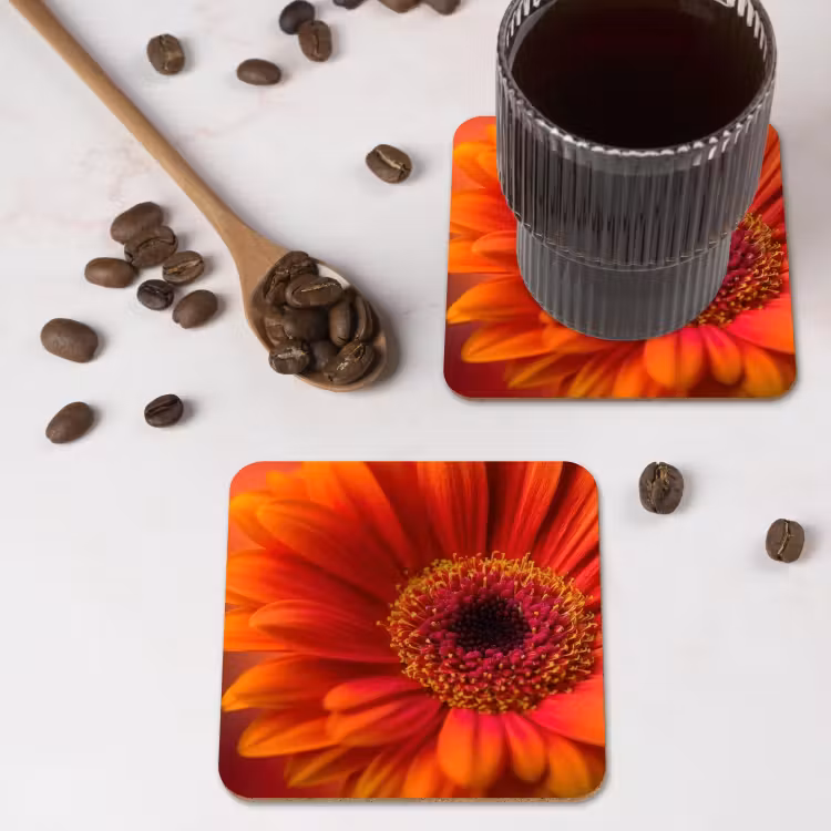 Onderzetter - Oranje - Gerbera - Intens — 4