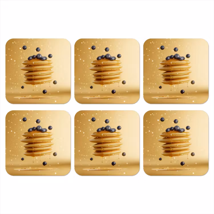 Onderzetter - Pannenkoeken - Eten - Honing - Geel — 1