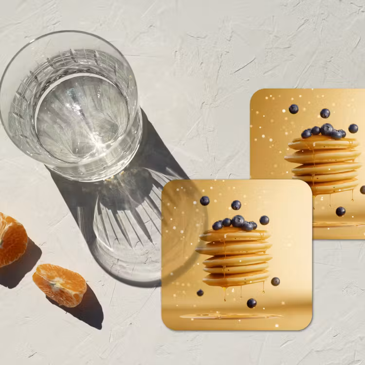 Onderzetter - Pannenkoeken - Eten - Honing - Geel — 3