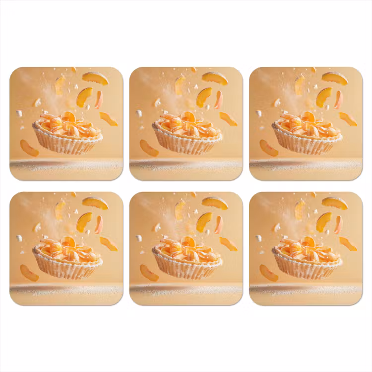 Onderzetter - Peach - Eten - Taart - Oranje — 1