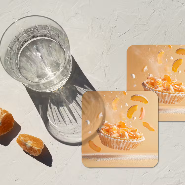 Onderzetter - Peach - Eten - Taart - Oranje — 3