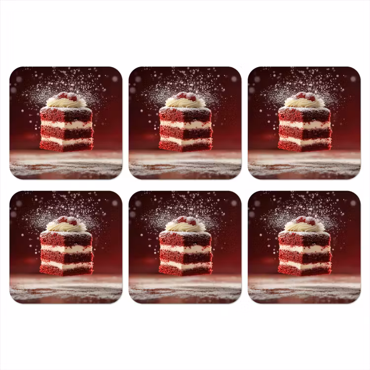 Onderzetter - Rode - Velvet - Taart - Eten — 1