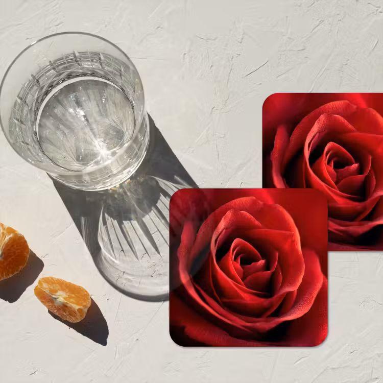 Onderzetter - Rood - Roos - Romantisch — 3