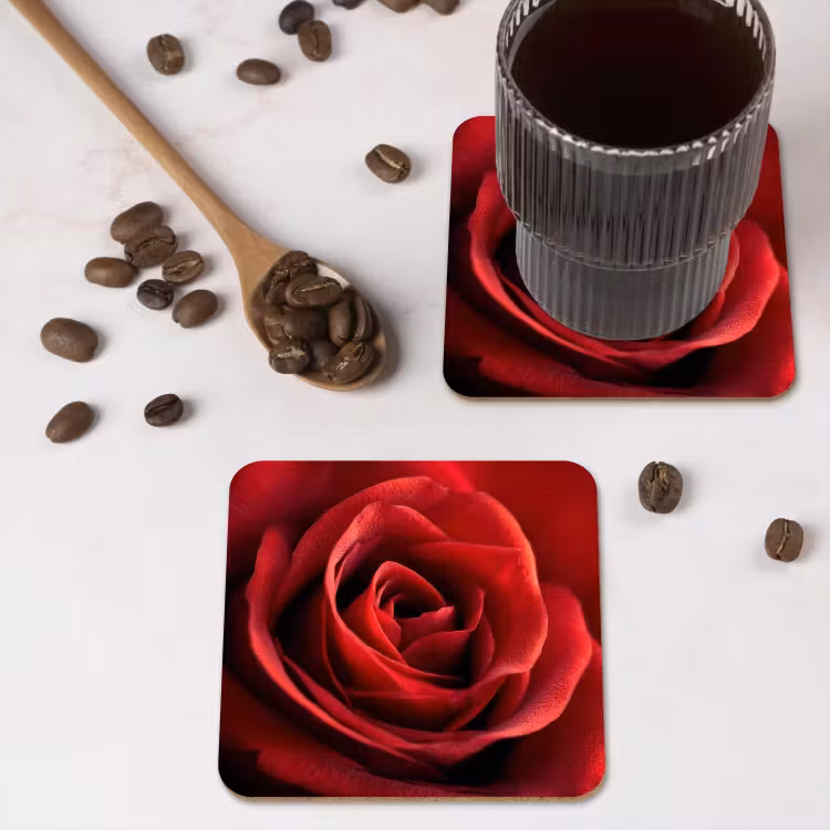 Onderzetter - Rood - Roos - Romantisch — 4