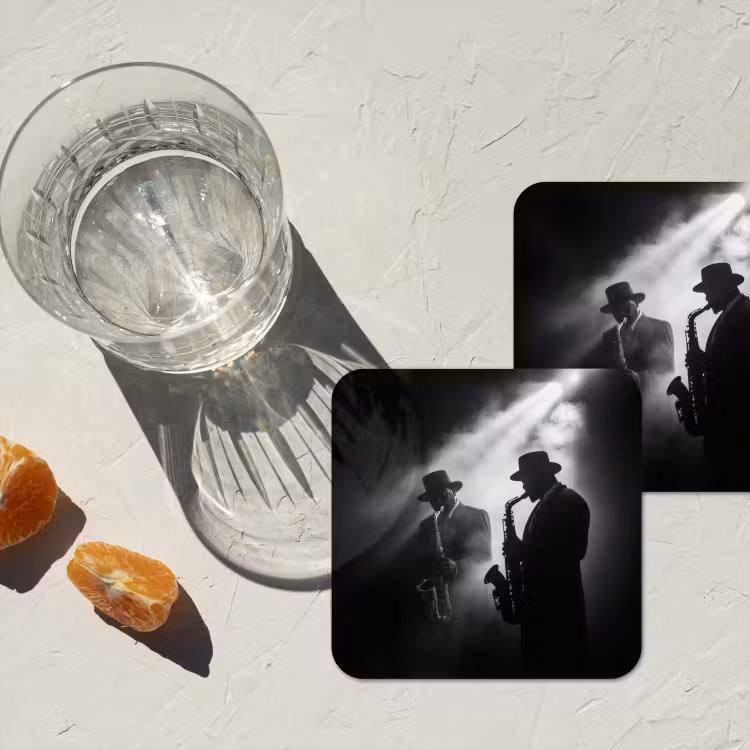 Onderzetter - Saxofonisten - Hoeden - Rook - Licht — 3