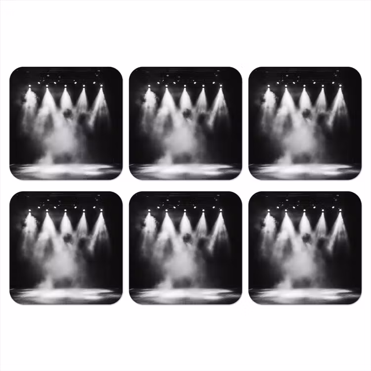 Onderzetter​ - Theaterzaal - Mist - Spotlights - Zwart — 1
