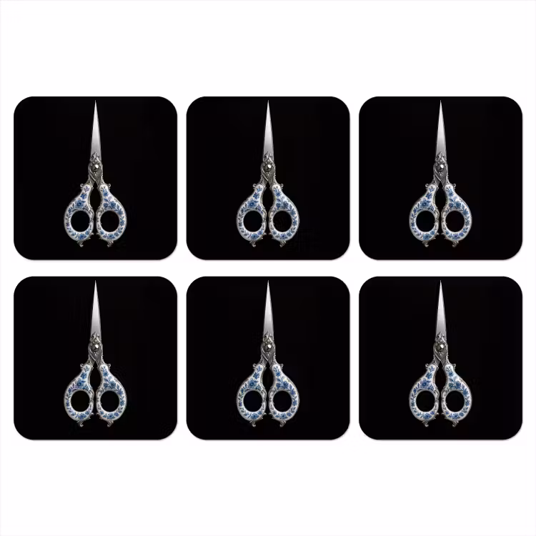 Onderzetter​ - Schaar - Delfts blauw - Zwart — 1