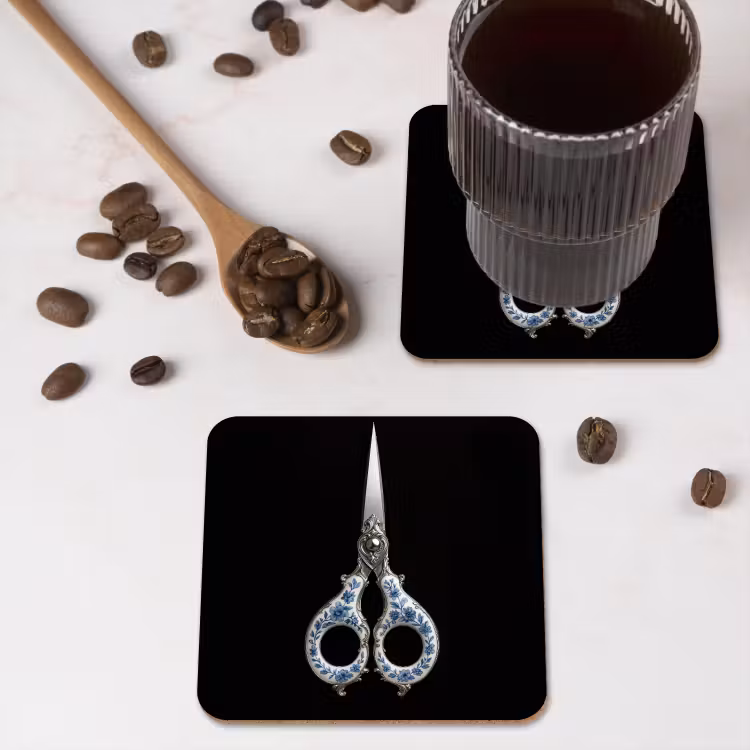 Onderzetter​ - Schaar - Delfts blauw - Zwart — 4