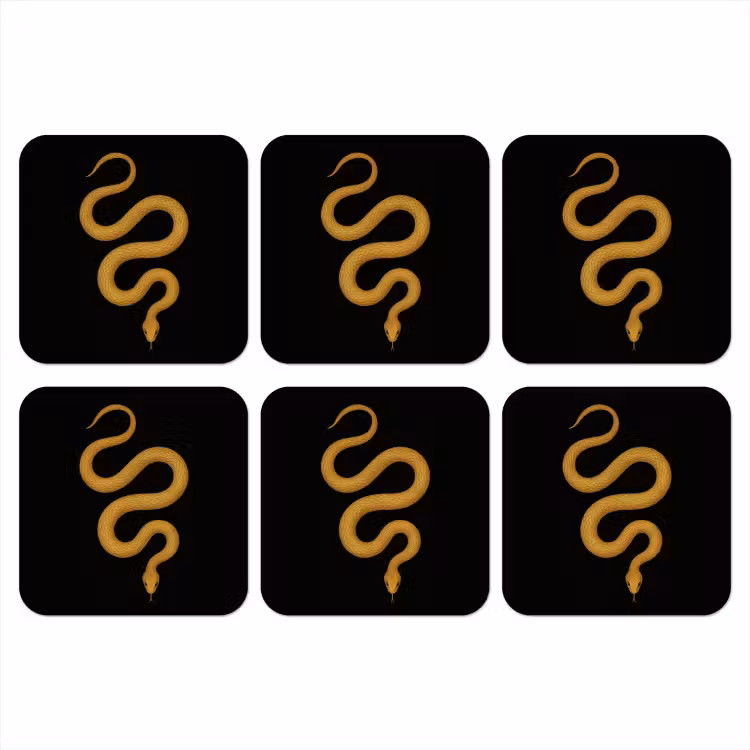 Onderzetter - Slang - Minimalistisch - Goud — 1