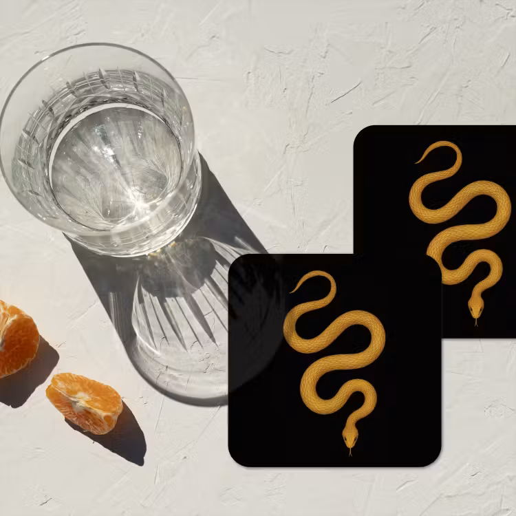 Onderzetter - Slang - Minimalistisch - Goud — 3