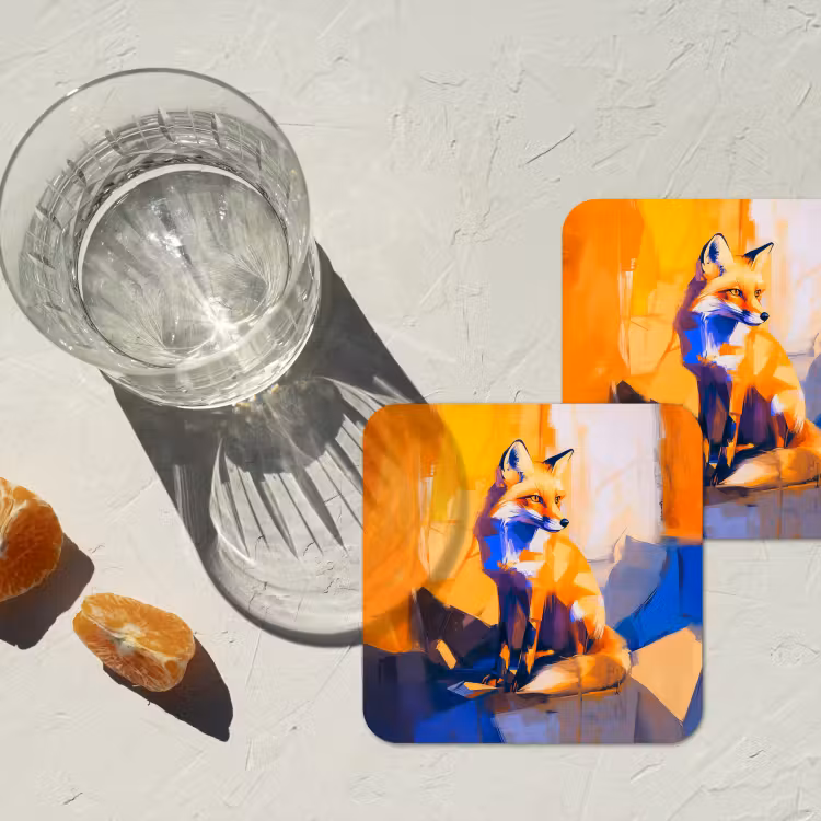 Onderzetter - Vos - Oranje - Vormen - Abstract — 3