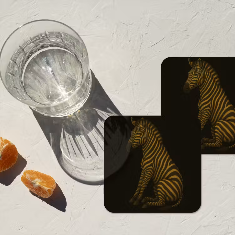 Onderzetter - Zebra - Strepen - Goud — 3