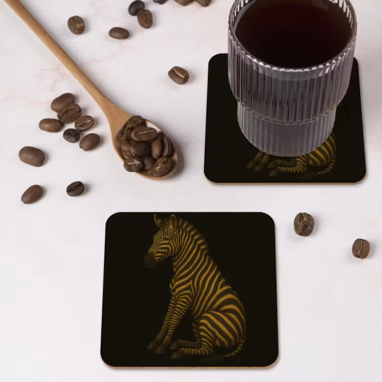 Onderzetter - Zebra - Strepen - Goud — 4