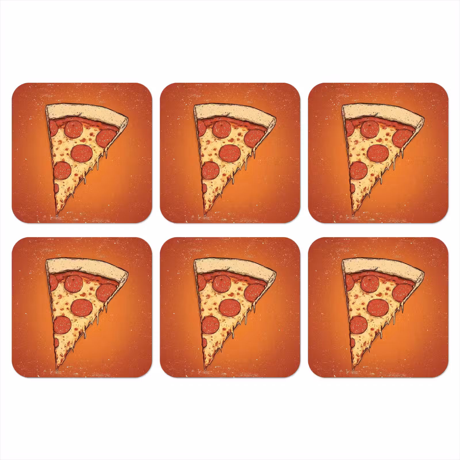 Onderzetter - Pizza - Kaas - Rood - Pepperoni — 1