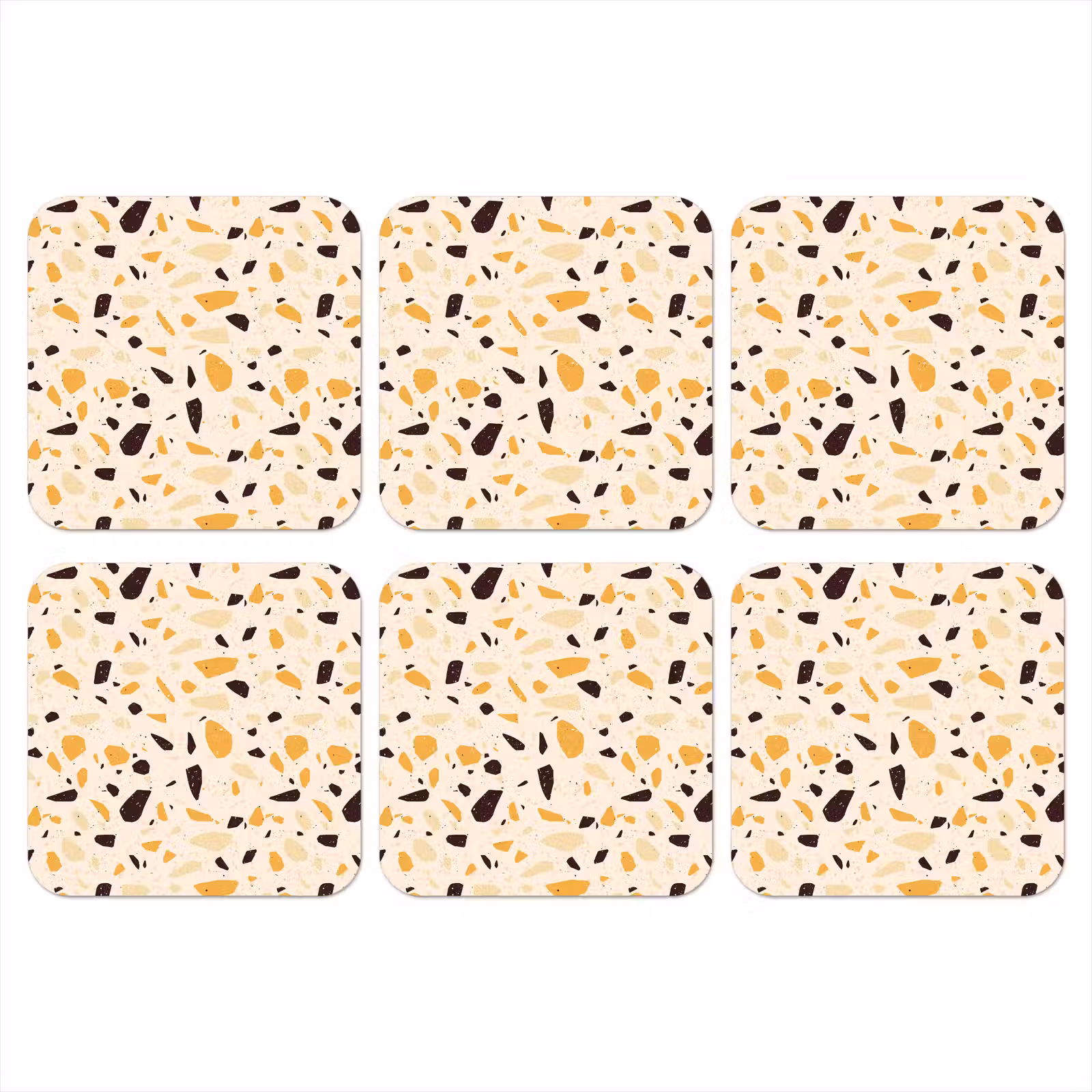 Onderzetter - Terrazzo - Patroon - Geel - — 1