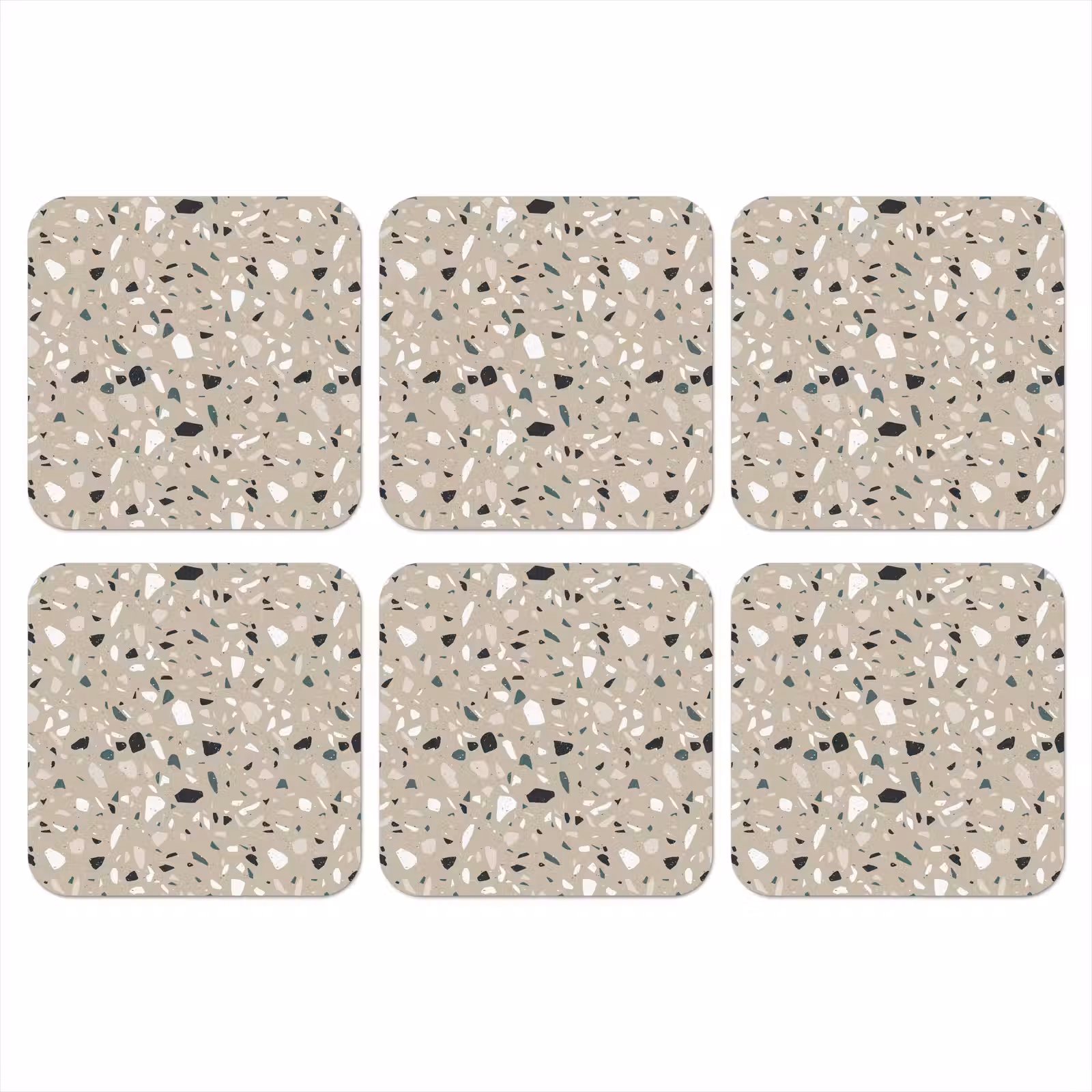 Onderzetter - Terrazzo - Patroon - Groen — 1