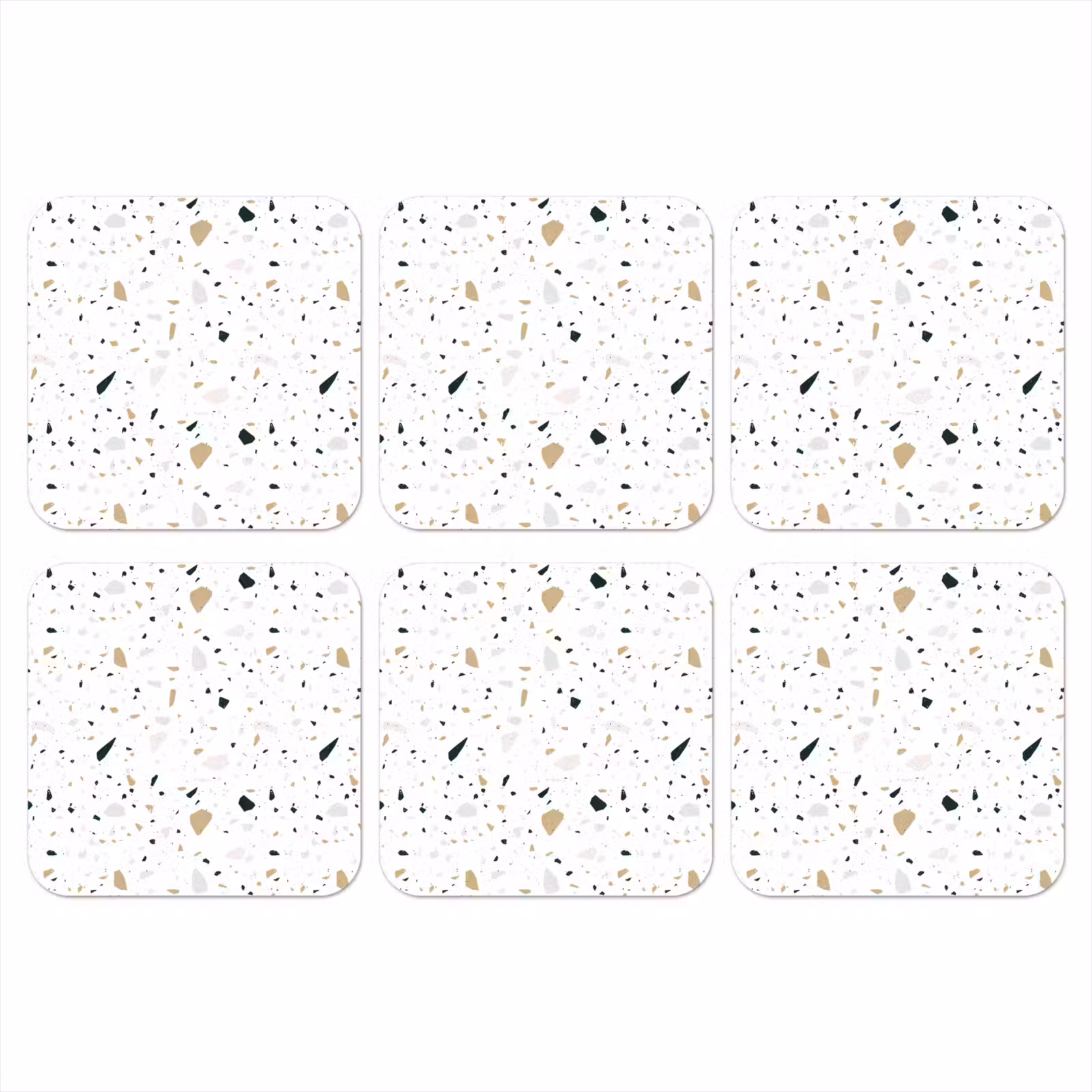 Onderzetter - Terrazzo - Patroon - Wit - Neutraal — 1