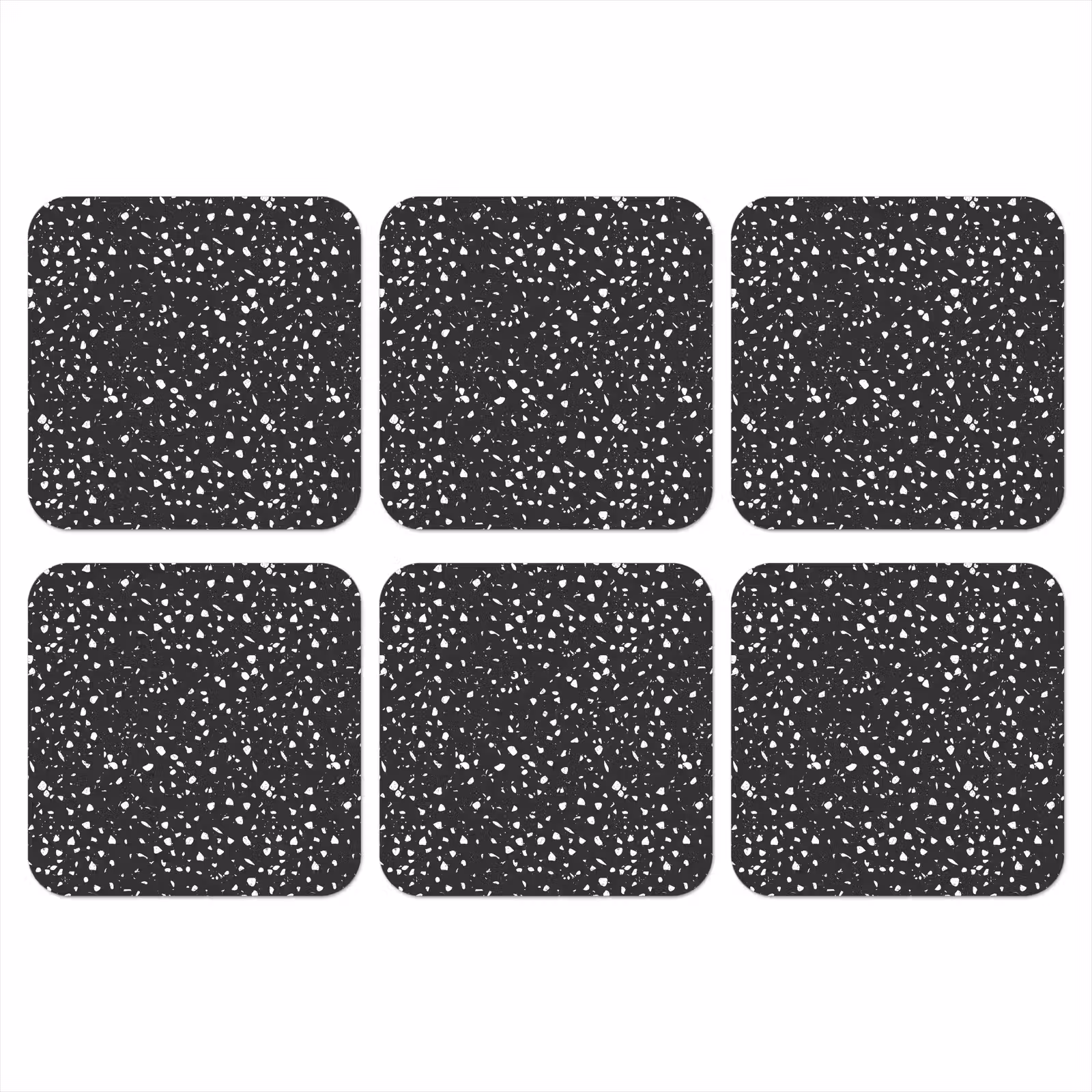 Onderzetter - Terrazzo - Patroon - Zwart - Wit — 1