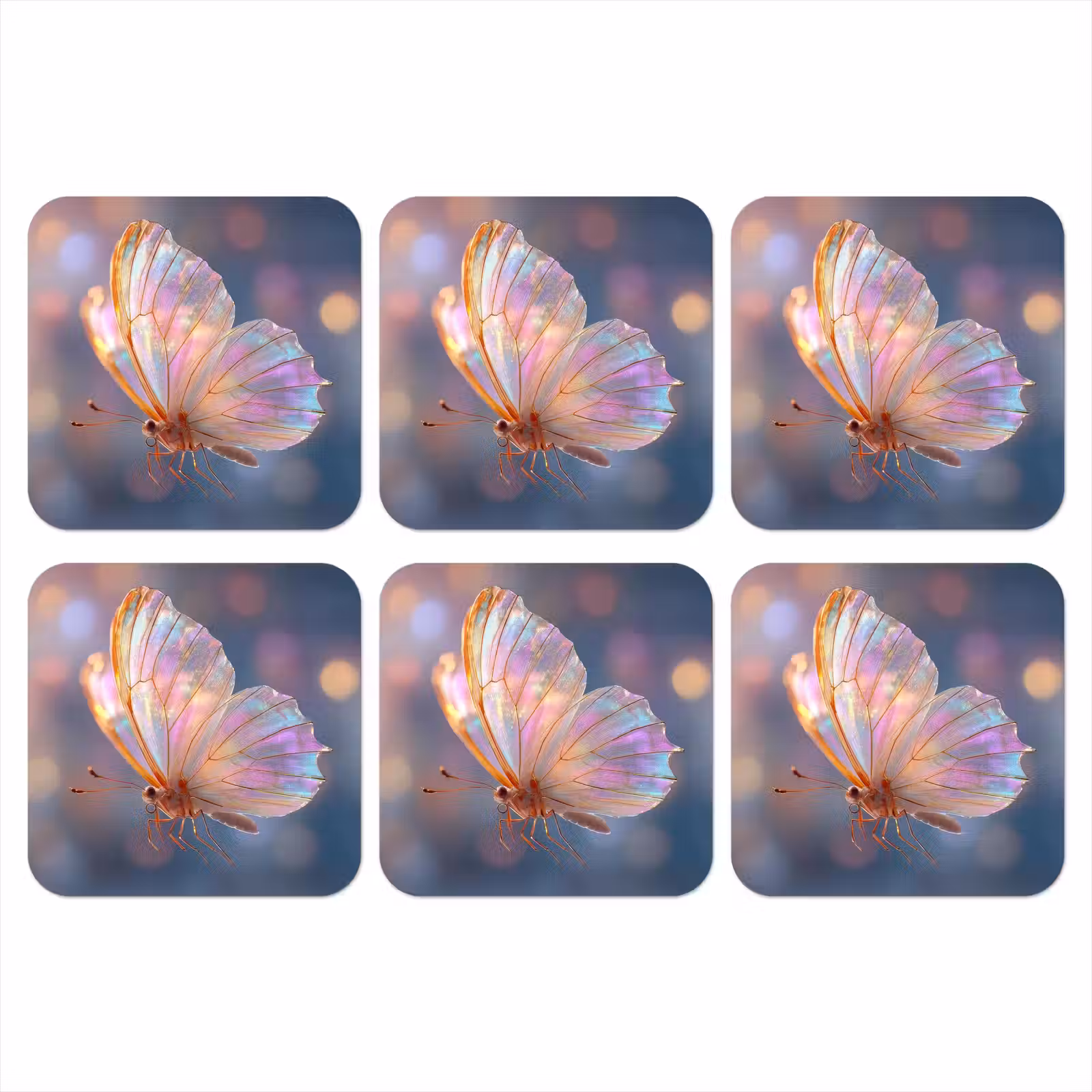 Onderzetter - Vlinder - Vleugels - Pastel - Glinstering — 1