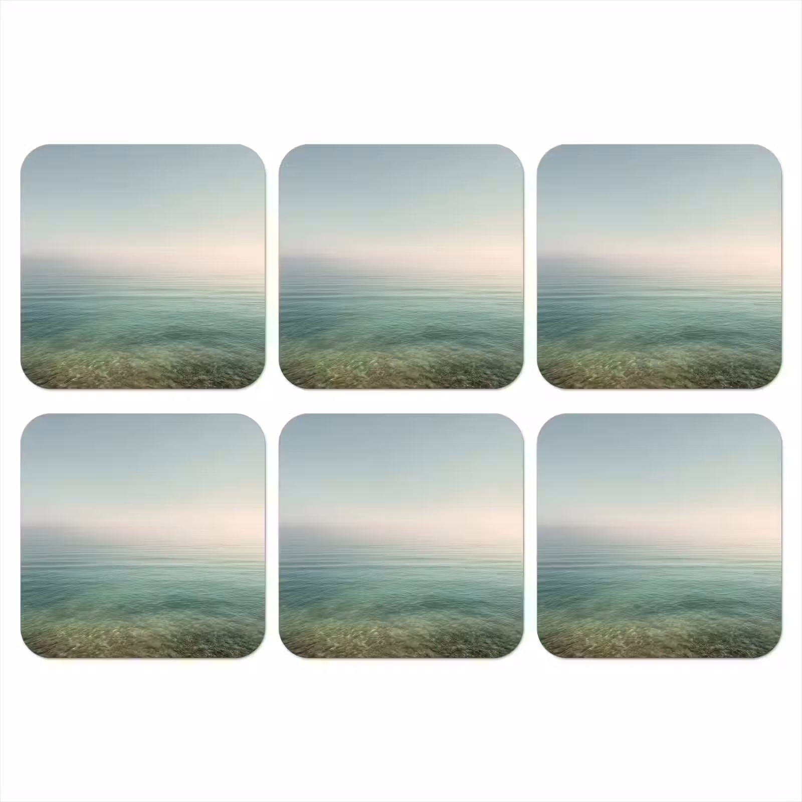 Onderzetter - Zee - Horizon - Blauw - Mist — 1