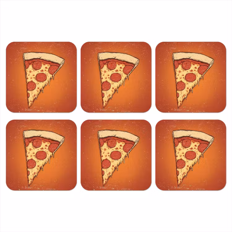 Onderzetter - Pizza - Kaas - Rood - Pepperoni — 1