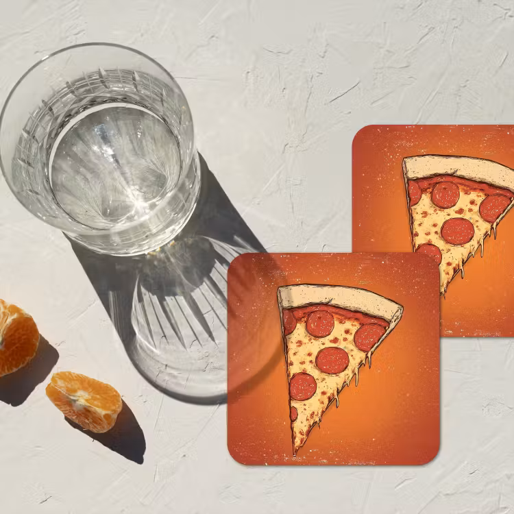 Onderzetter - Pizza - Kaas - Rood - Pepperoni — 3