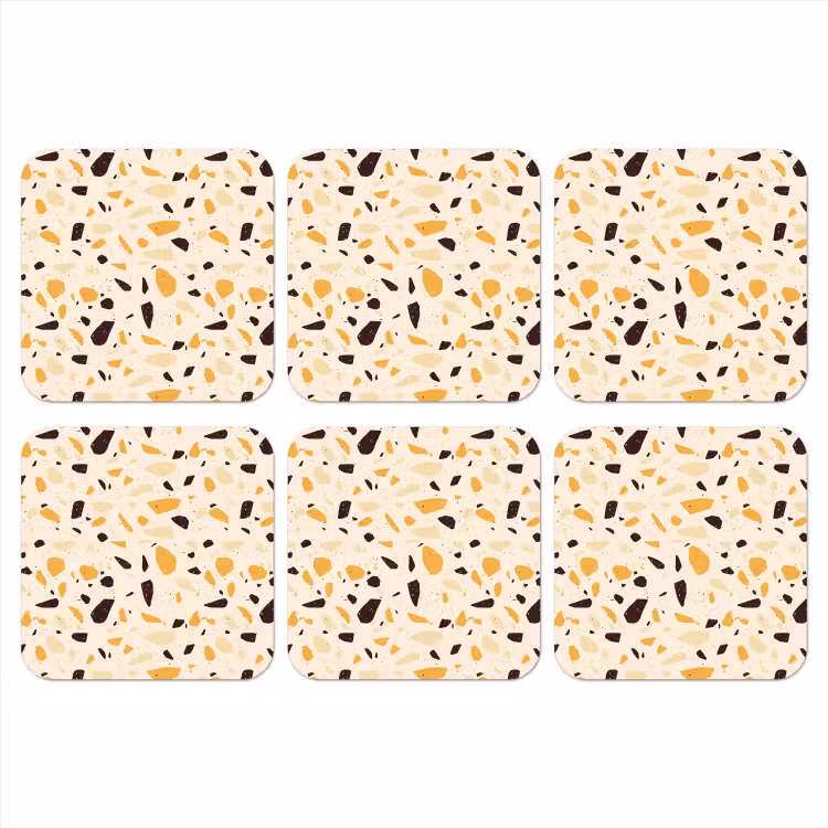 Onderzetter - Terrazzo - Patroon - Geel - — 1