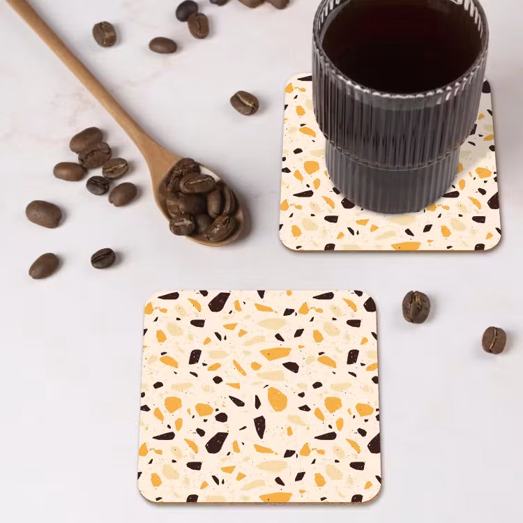 Onderzetter - Terrazzo - Patroon - Geel - — 4