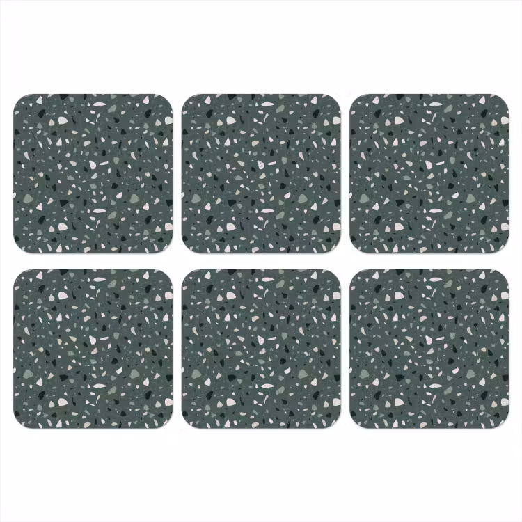 Onderzetter - Terrazzo - Patroon - Kleurrijk - Groen — 1