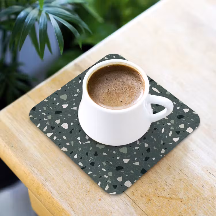 Onderzetter - Terrazzo - Patroon - Kleurrijk - Groen — 2