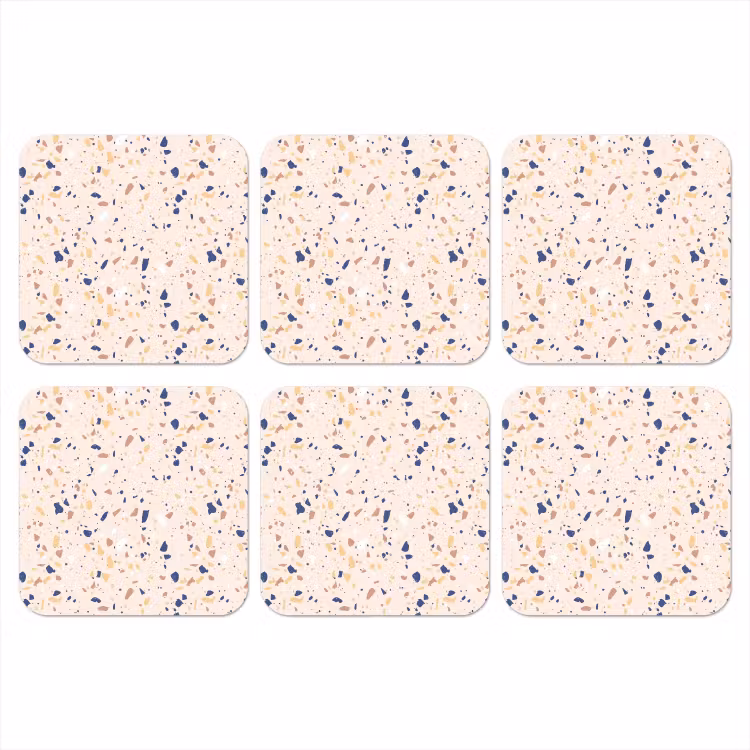 Onderzetter - Terrazzo - Patroon - Kleurrijk - Indigo — 1