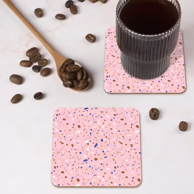 Onderzetter - Terrazzo - Patroon - Kleurrijk - Roze — 4