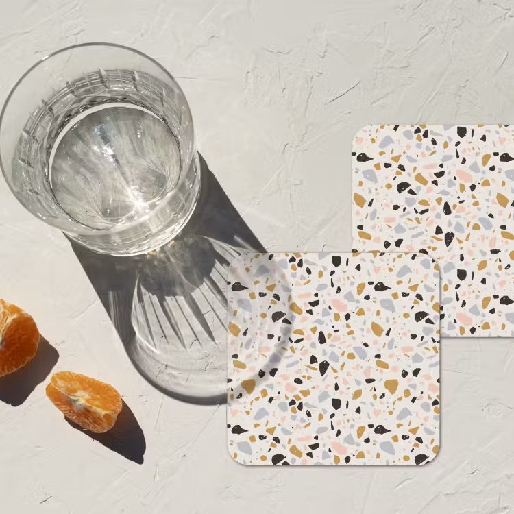 Onderzetter - Terrazzo - Patroon - Neutraal - Zacht - Multi — 3
