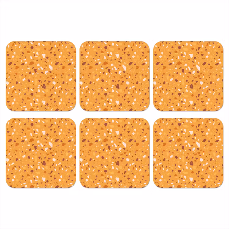Onderzetter - Terrazzo - Patroon - Okergeel — 1