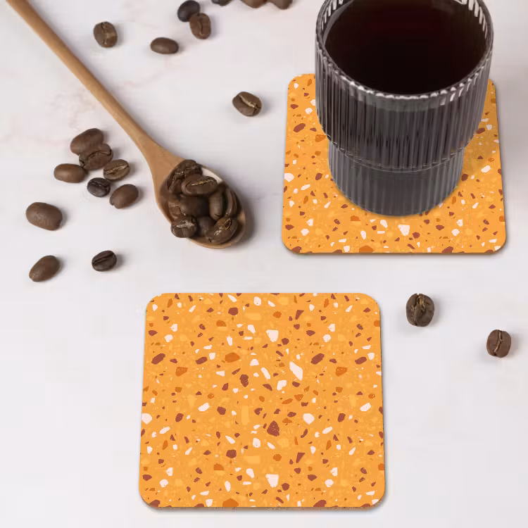 Onderzetter - Terrazzo - Patroon - Okergeel — 4