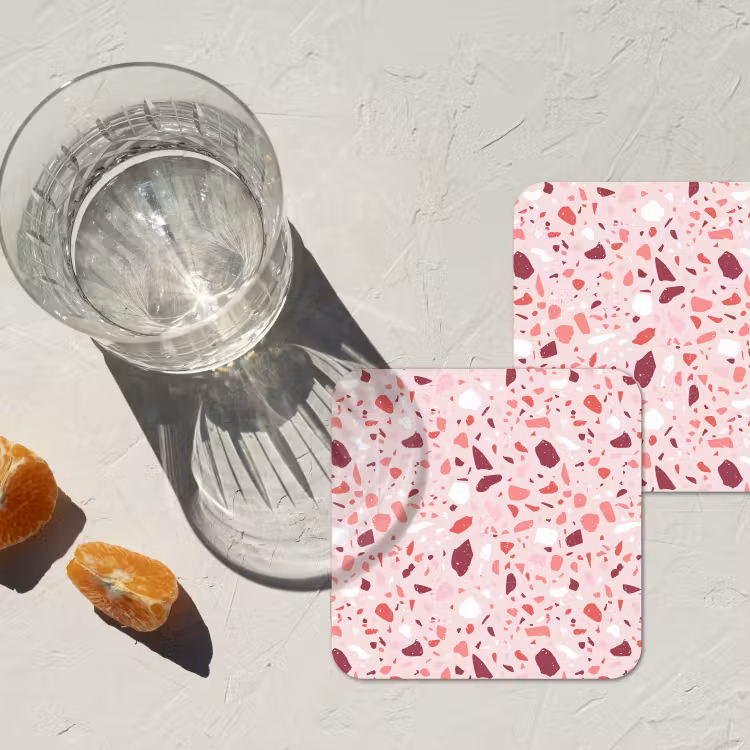 Onderzetter​ - Terrazzo - Patroon - Roze — 3