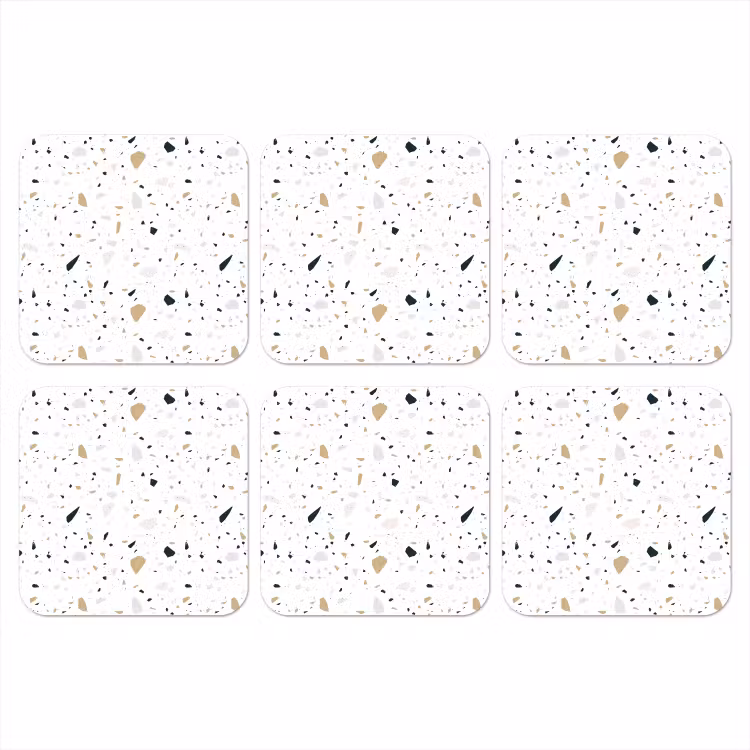 Onderzetter - Terrazzo - Patroon - Wit - Neutraal — 1