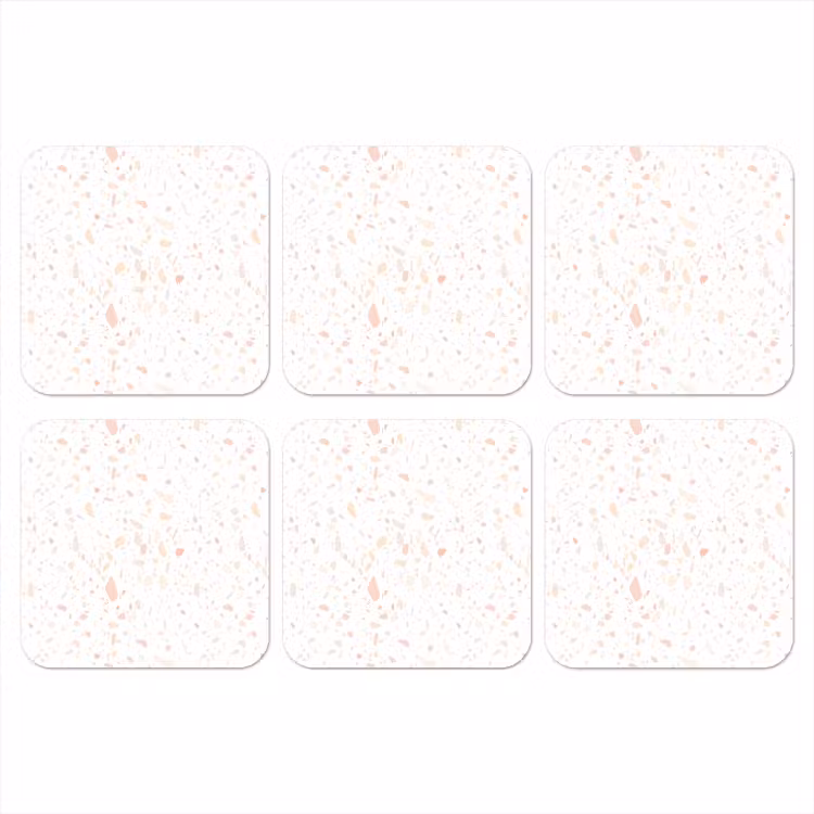 Onderzetter​ - Terrazzo -  Patroon - Wit - Perzik — 1