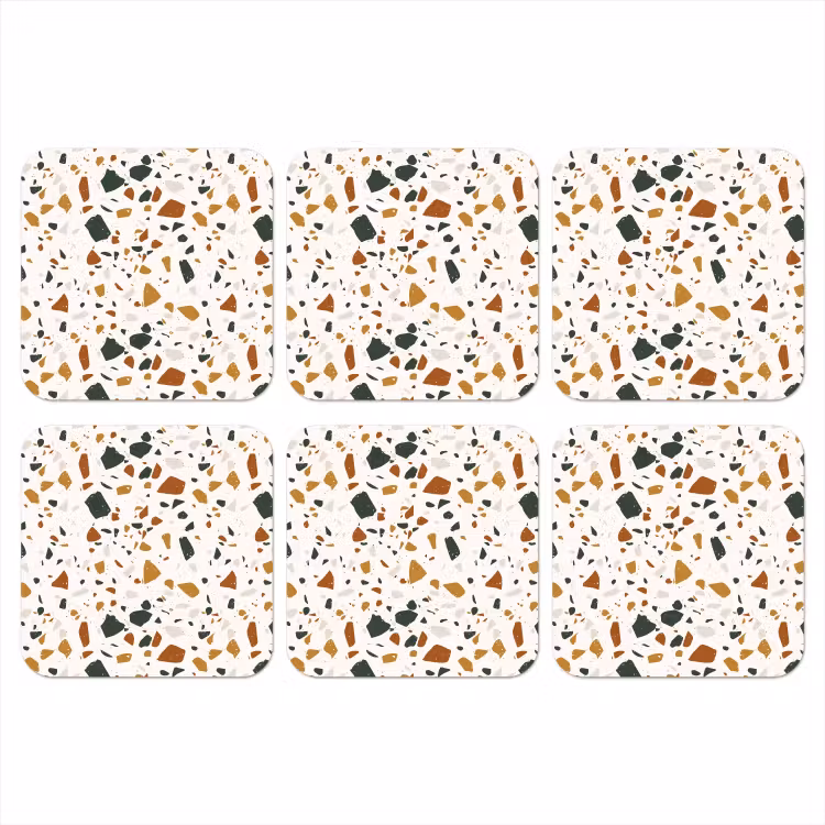 Onderzetter - Terrazzo - Patroon - Wit - Terra — 1