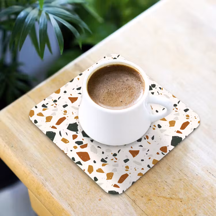 Onderzetter - Terrazzo - Patroon - Wit - Terra — 2