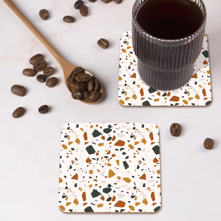 Onderzetter - Terrazzo - Patroon - Wit - Terra — 4