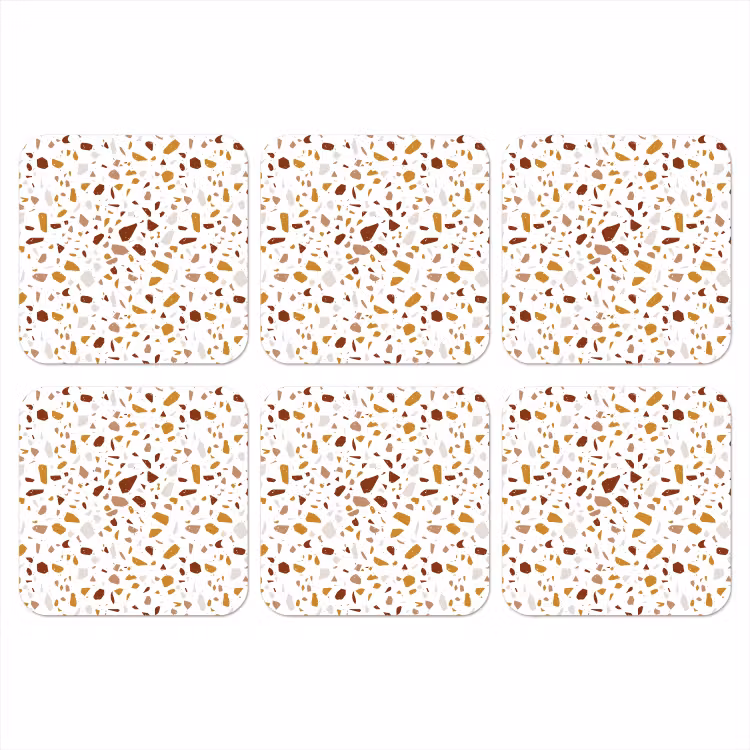 Onderzetter - Terrazzo - Patroon - Wit - Urban — 1