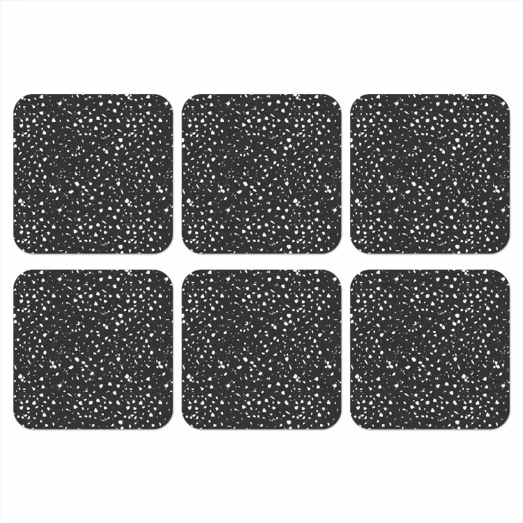 Onderzetter - Terrazzo - Patroon - Zwart - Wit — 1