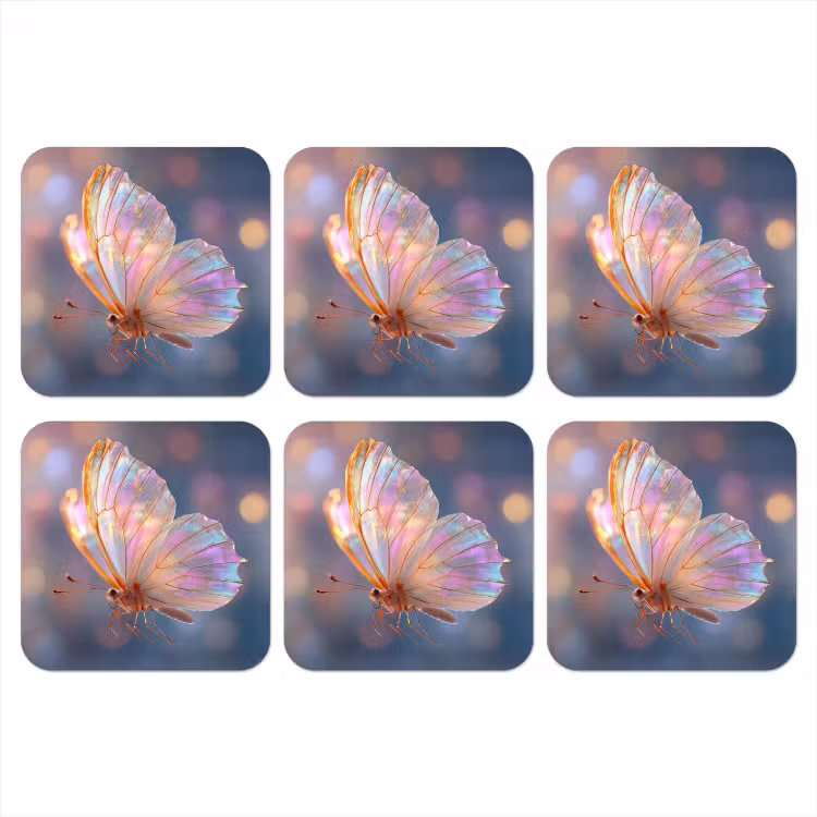 Onderzetter - Vlinder - Vleugels - Pastel - Glinstering — 1