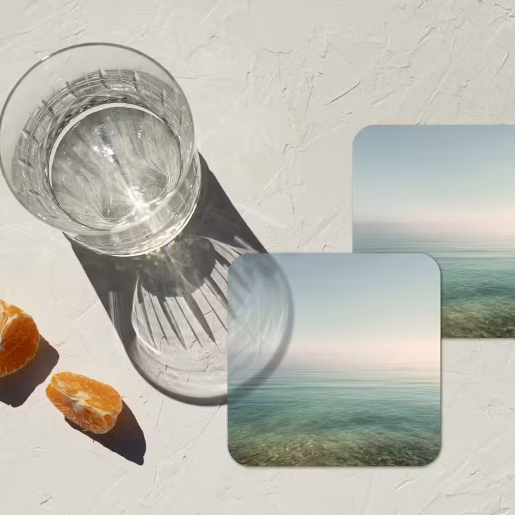 Onderzetter - Zee - Horizon - Blauw - Mist — 3
