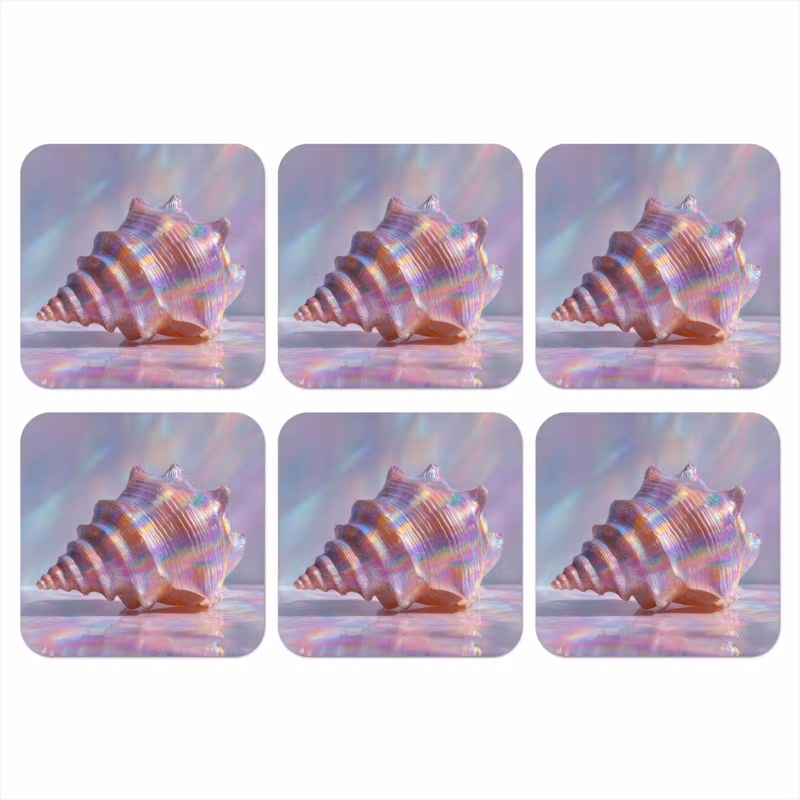 Onderzetter - Schelp - Glanzend - Regenboogtinten — 1