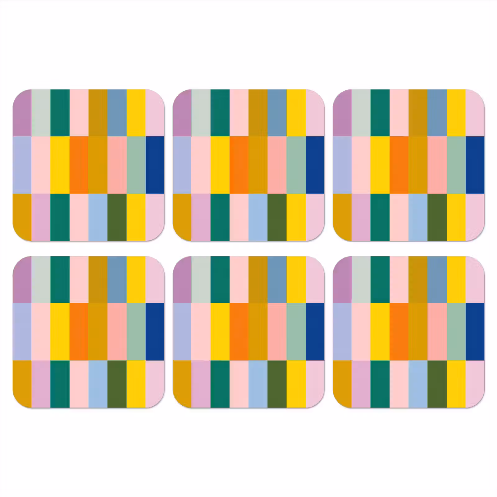 Onderzetter - Stroken - Blauw - Patroon - Abstract — 1