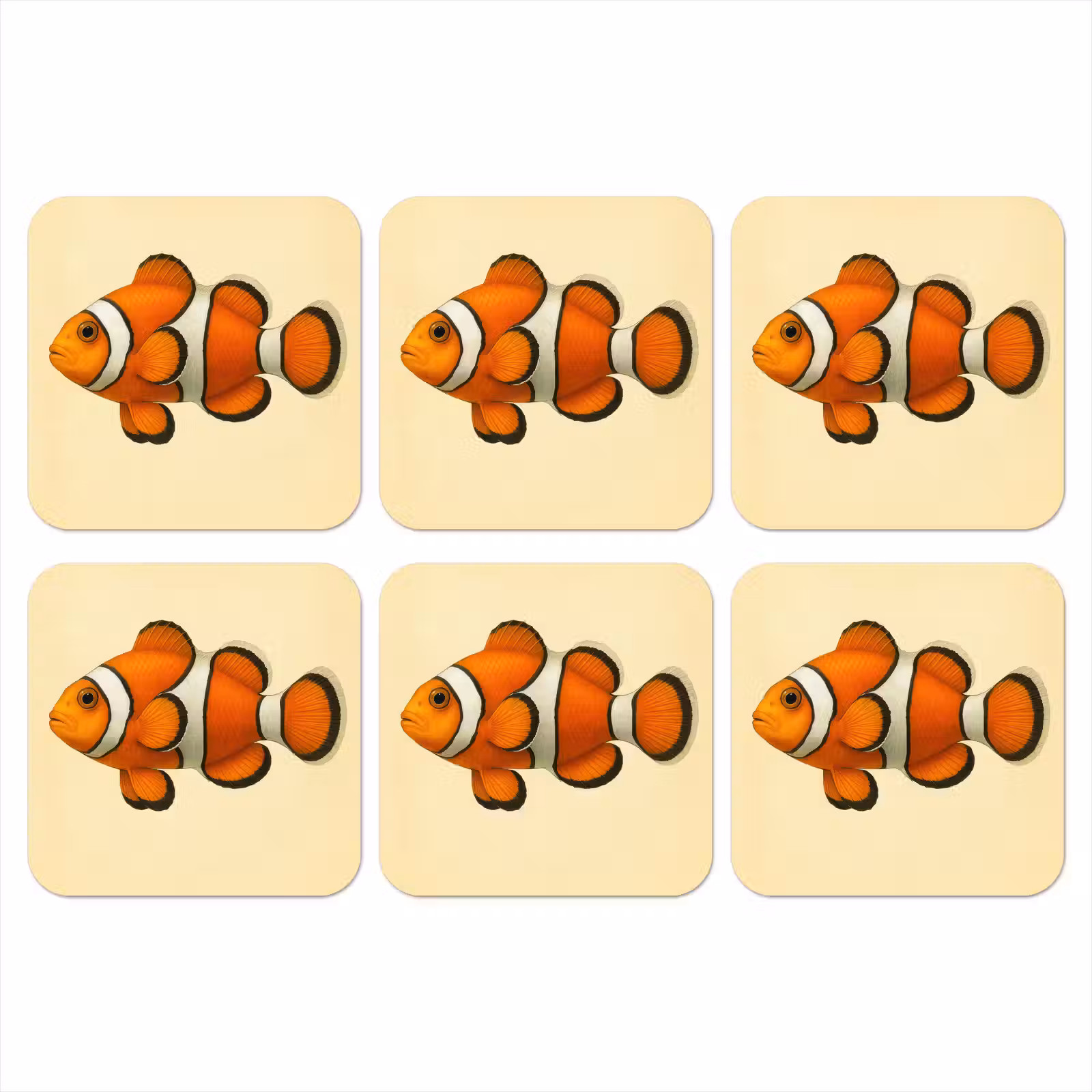 Onderzetter - Vis - Oranje - Strepen — 1