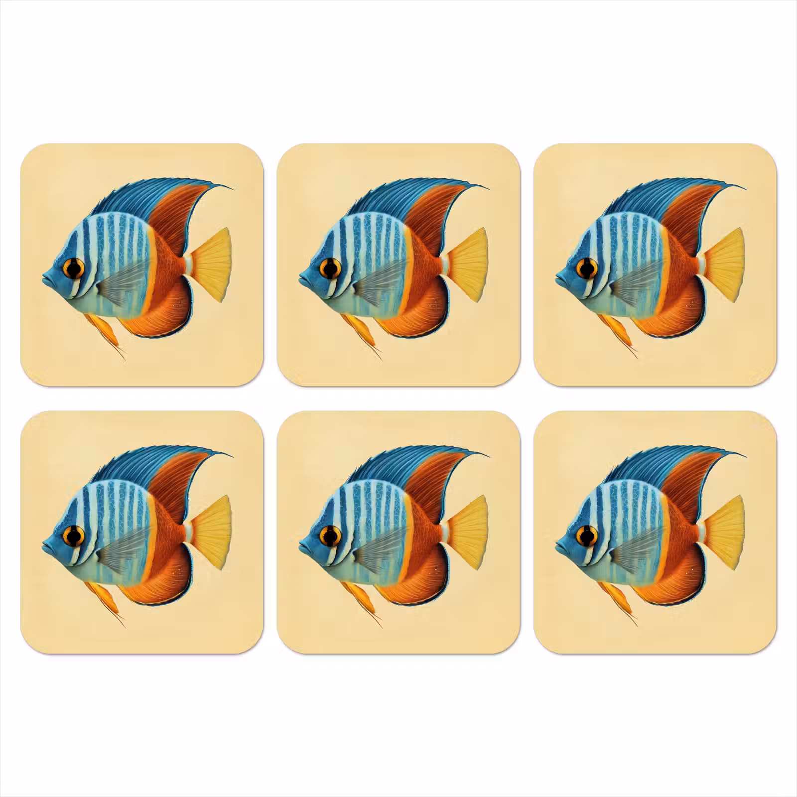 Onderzetter - Vis - Vinnen - Blauw - Ogen — 1